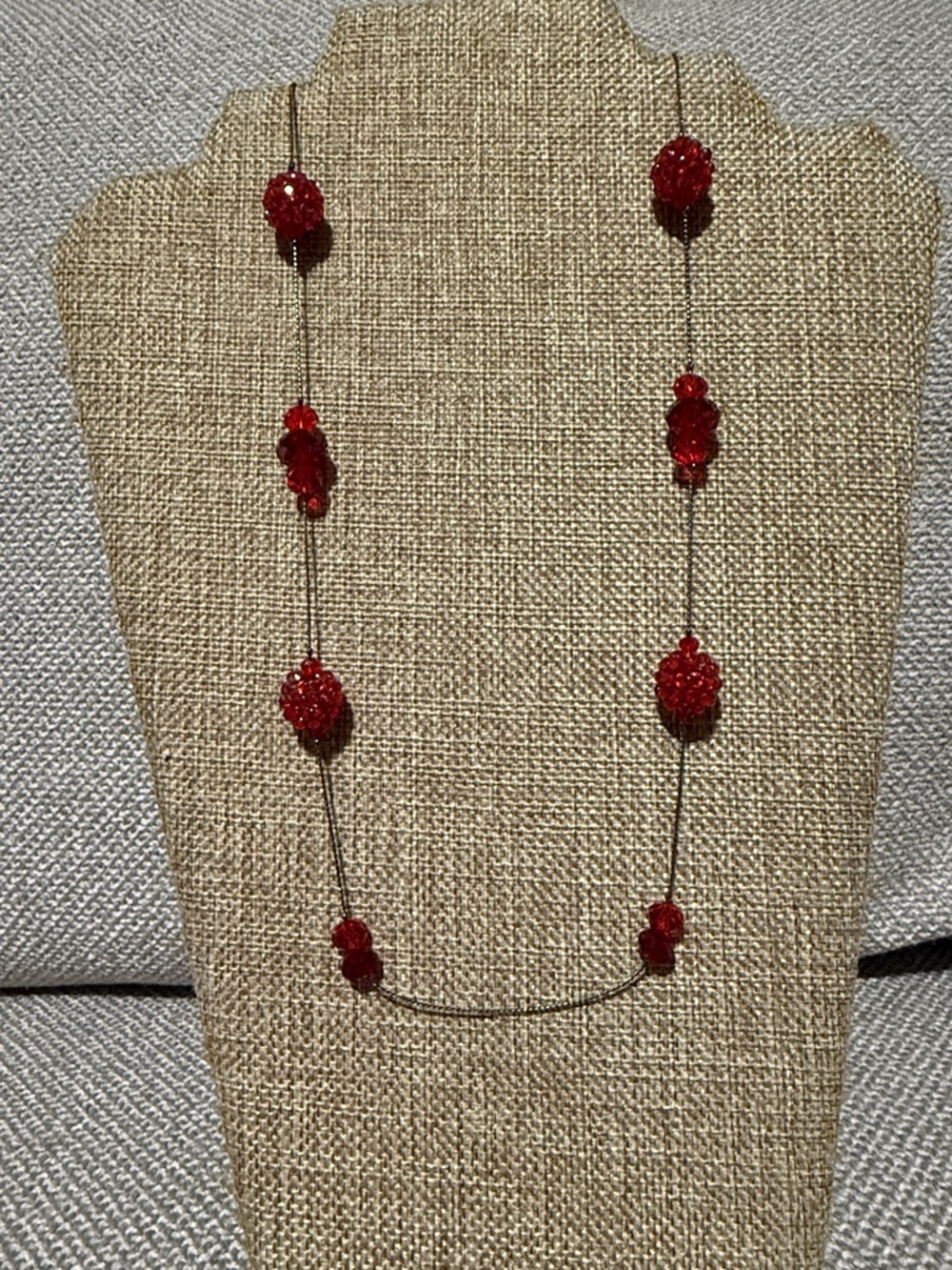 Red Beaded Long Necklace Charter Club Strikezone NWT
